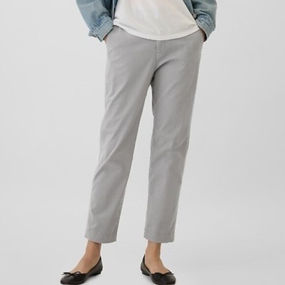 Gap Downtown Khaki Pants Ankle Mid Rise Gray Size 10 NEW - Picture 1 of 10